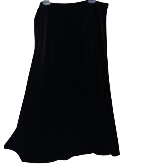 NOTATIONS Long Velvet Maxi Skirt Plus 1X Stretch Flowy Elastic Waist Dressy Trip - Picture 1 of 6